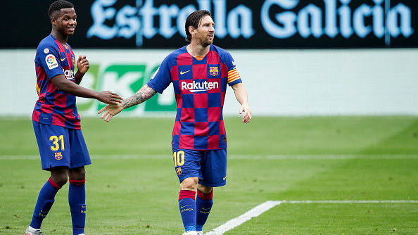 Ansu Fati i Lionel Messi (FC Barcelona)