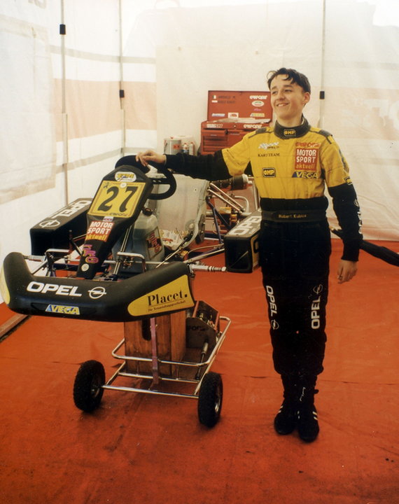 Robert Kubica w 1999 roku w Monaco Monte Carlo na zawodach kartingowych