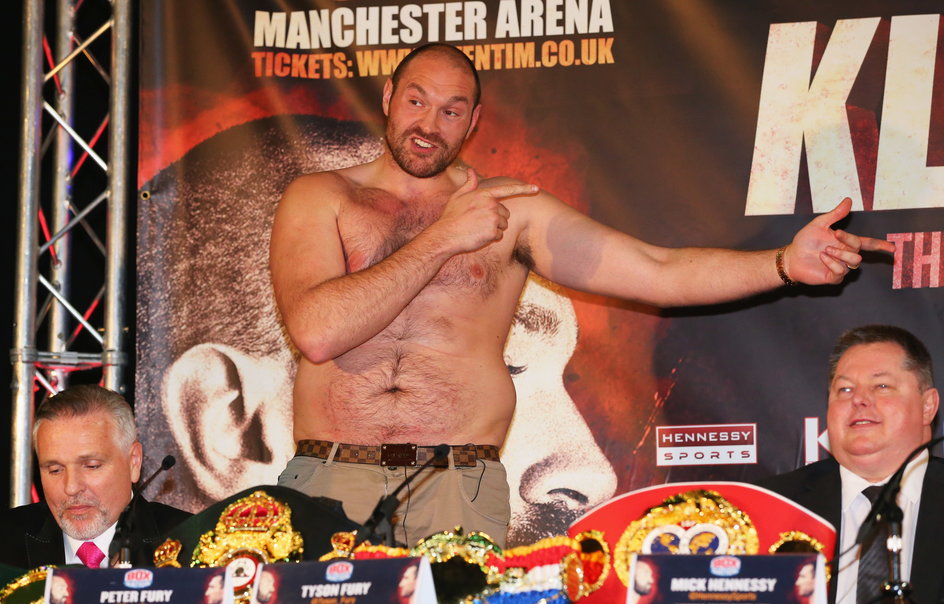 Tyson Fury na konferencji przed rewanżową walką z Władimirem Kliczką