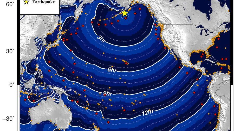 Ostrzeżenie o możliwości wystąpienia tsunami po trzęsieniu ziemi na Alasce