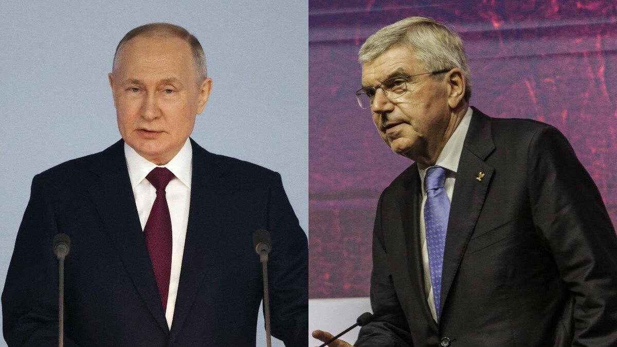 Władimir Putin i Thomas Bach, szef MKOl