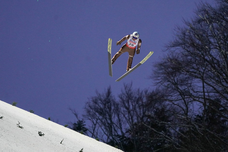 Kamil Stoch podczas MŚ w lotach w Oberstdorfie