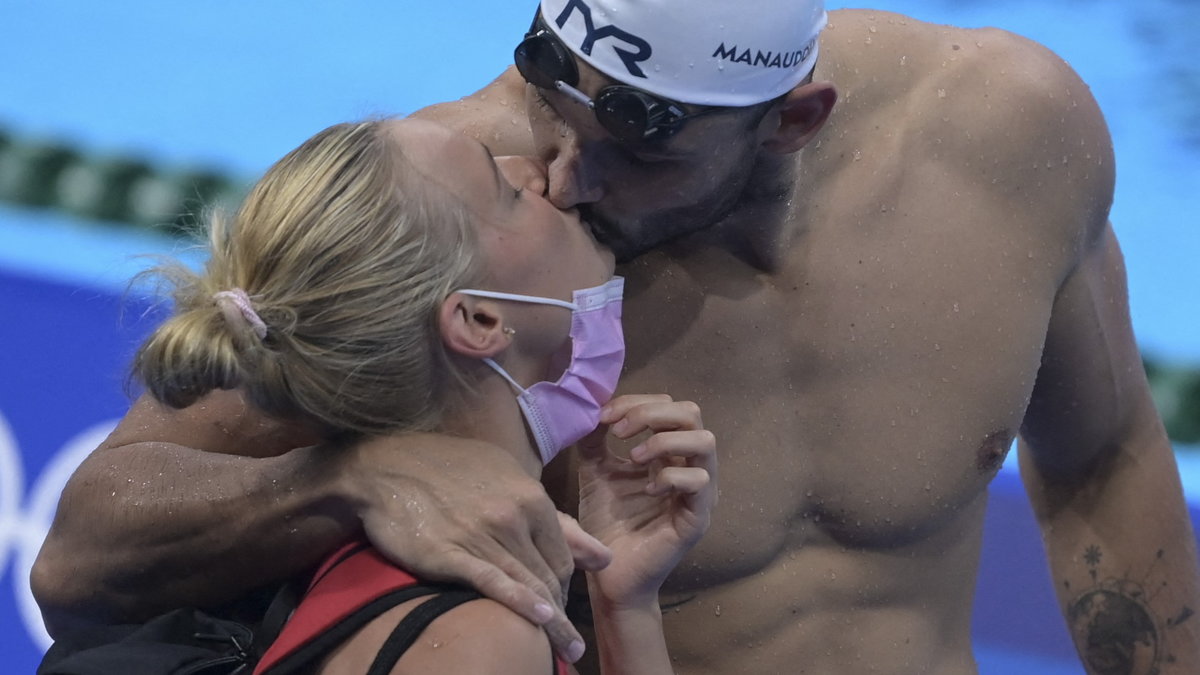 Pernille Blume i Florent Manaudou w 2021 r.