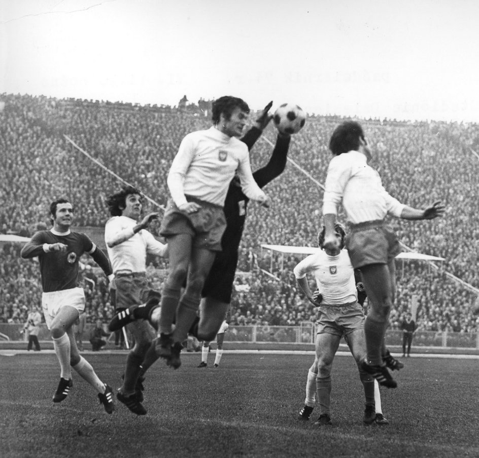 Od lewej: Franz Beckenbauer, Jan Banaś, Włodzimierz Lubański, Sepp Maier, Jerzy Gorgoń i Antoni Kot