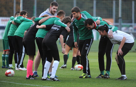 LEGIA WARSZAWA PIŁKARZE RUGBYSTKI TRENING