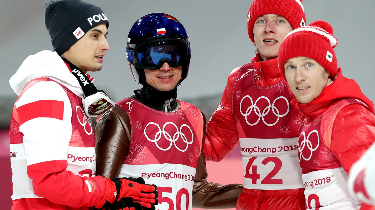 Od lewej: Maciej Kot, Kamil Stoch, Dawid Kubacki i Stefan Hula