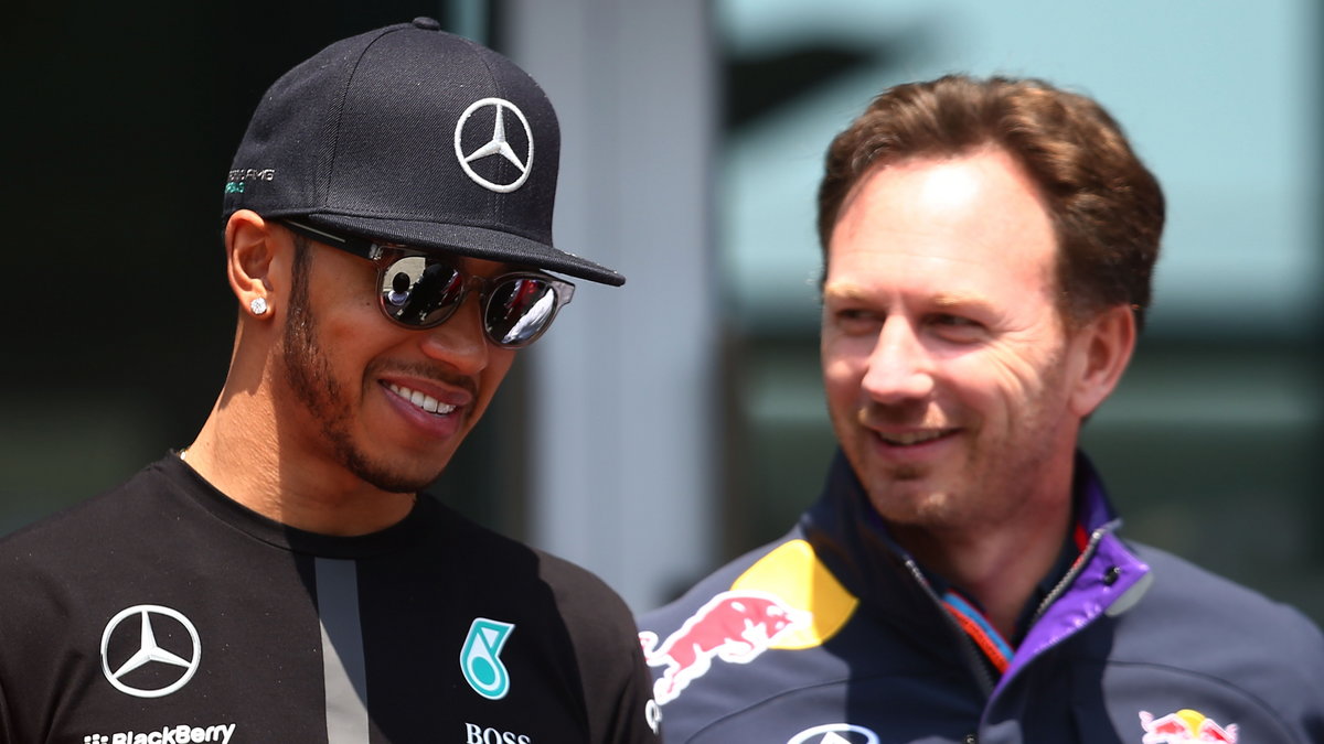 Lewis Hamilton (L) i Christian Horner