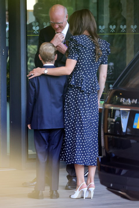 Księżna Kate i książę George w drodze na finał Wimbledonu