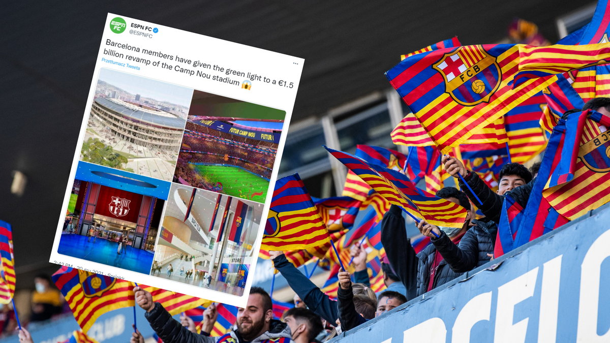 Camp Nou zostanie rozbudowane (twitter.com/ESPNFC)