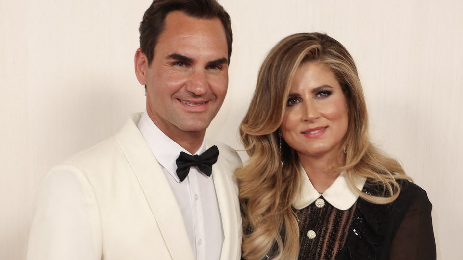 Oscary 2024. Roger Federer z żoną na czerwonym dywanie