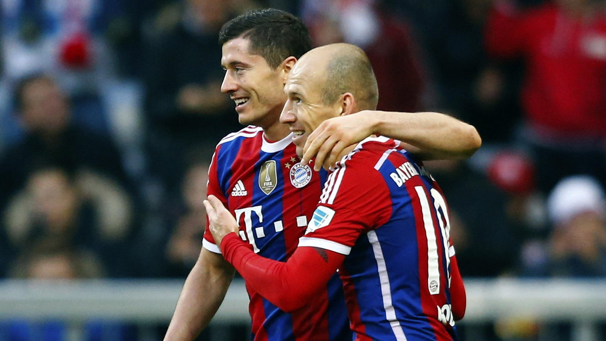 Robert Lewandowski (z lewej) i Arjen Robben