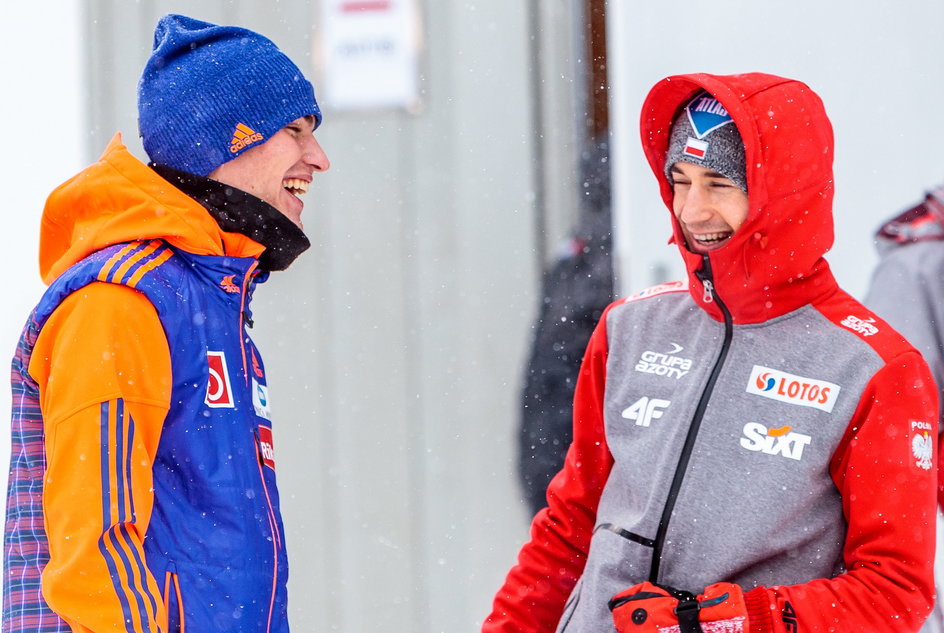 Daniel-Andre Tande i Kamil Stoch. 5 stycznia 2017 r.