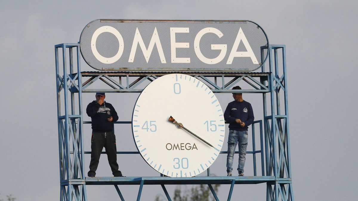 Zegar Omega ze stadionu Ruchu Chorzów