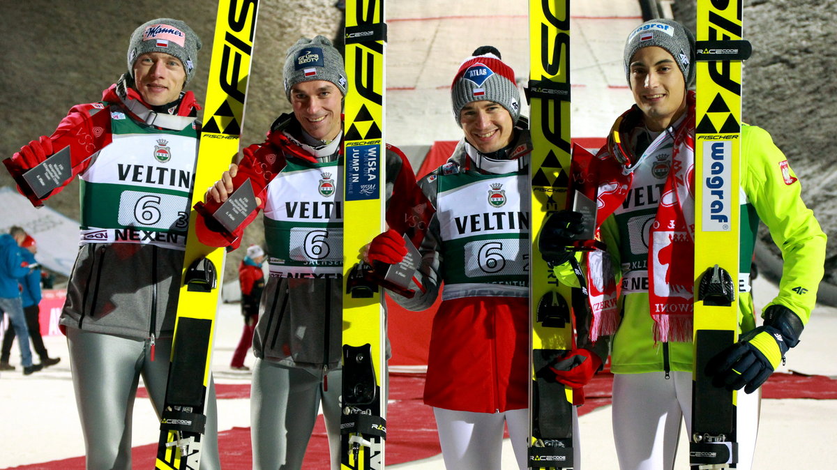 Od lewej: Dawid Kubacki, Piotr Żyła, Kamil Stoch, Maciej Kot