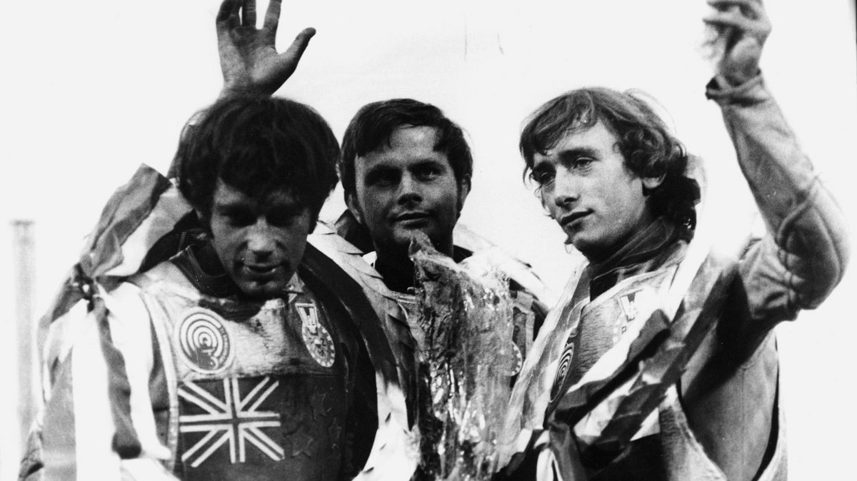Podium IMŚ 1973: Ivan Mauger, Jerzy Szczakiel i Zenon Plech