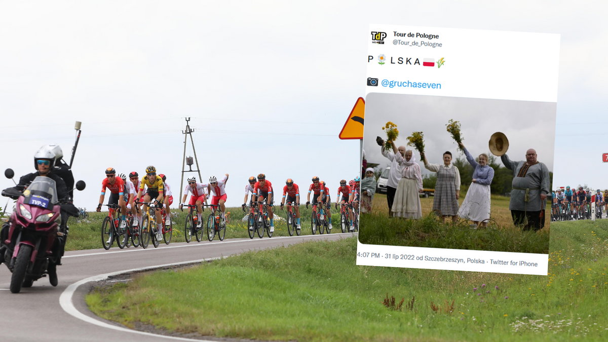 Na trasie 2. etapu Tour de Pologne kolarze otrzymali pozdrowienia