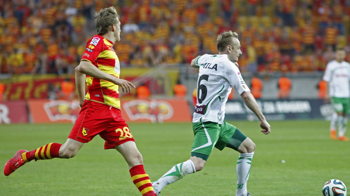 BIAŁYSTOK PIŁKA NOŻNA JAGIELLONIA LECHIA (Karol Świderski Sebastian Mila )