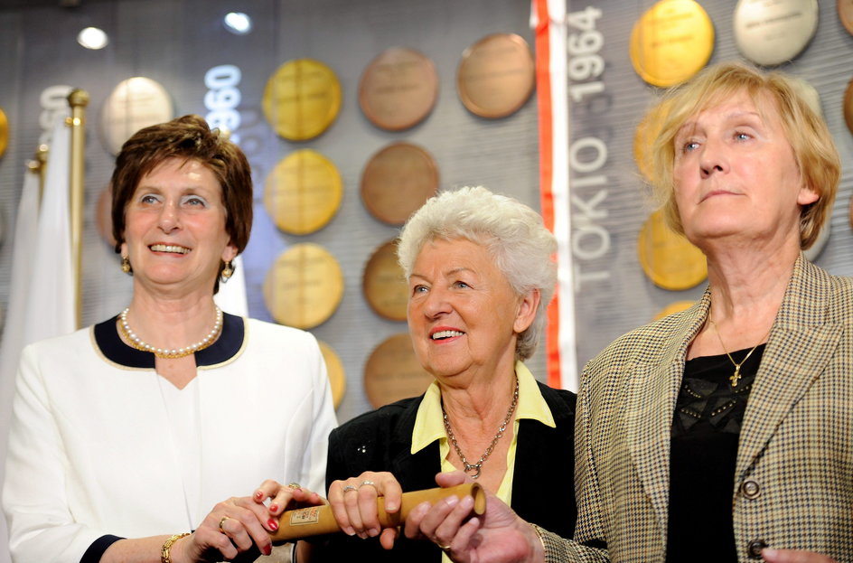 Warszawa 2014. Od lewej Irena Szewińska (Kirszenstein), Halina Górecka i Ewa Kłobukowska