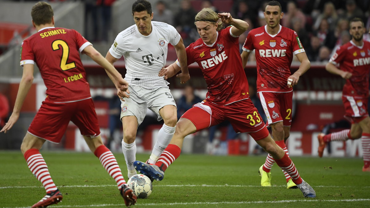 Robert Lewandowski w meczu z FC Koeln