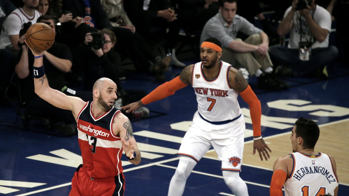 Marcin Gortat w meczu z New York Knicks