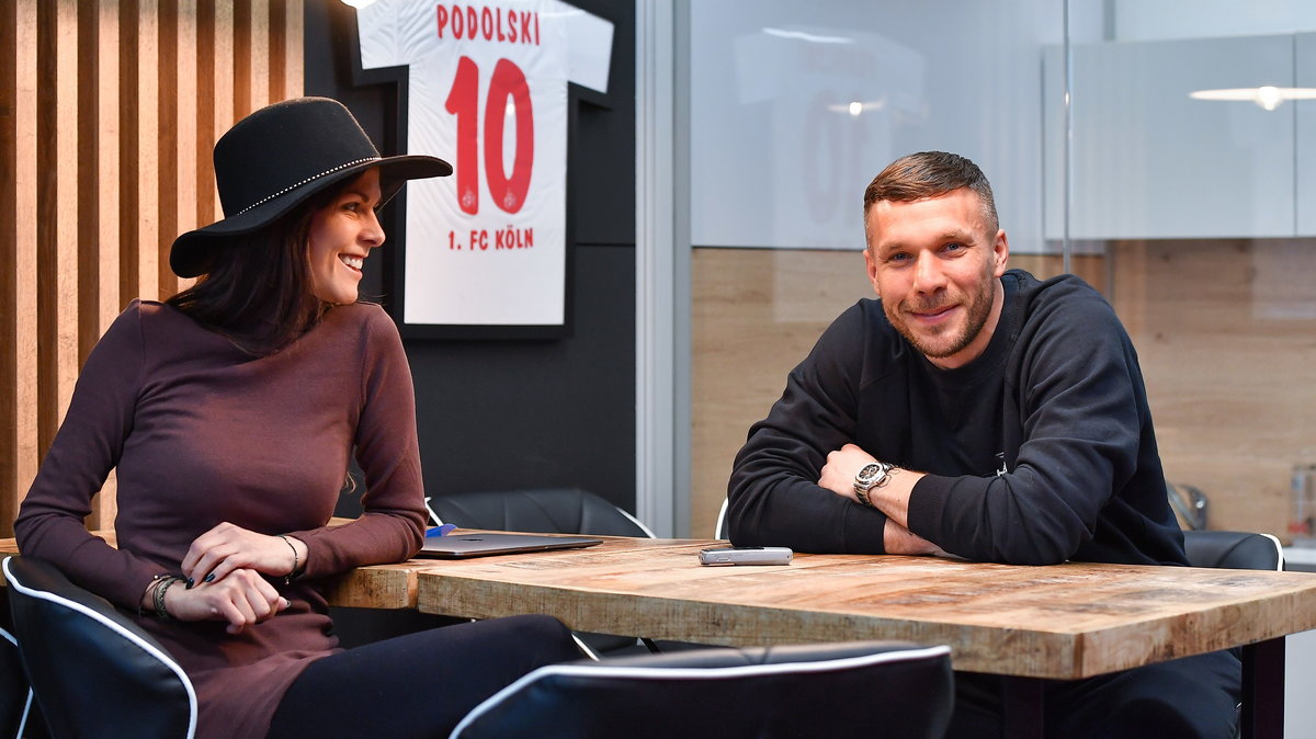 Autorka wywiadu, Izabela Koprowiak i Lukas Podolski