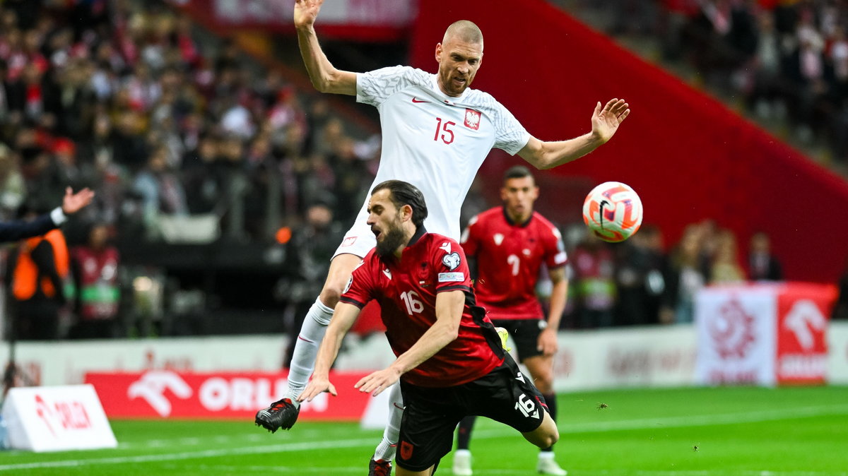 Bartosz Salamon w meczu Polski z Albanią