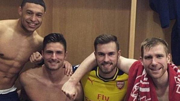 Arsenal locker room selfie