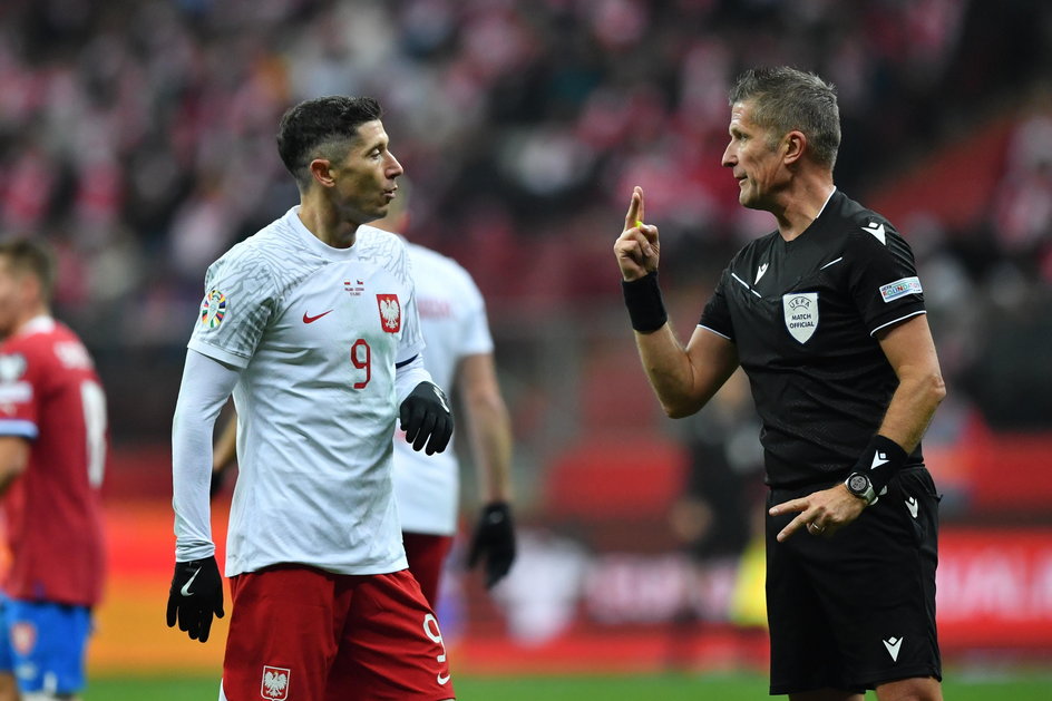 Robert Lewandowski z meczu Polska - Czechy