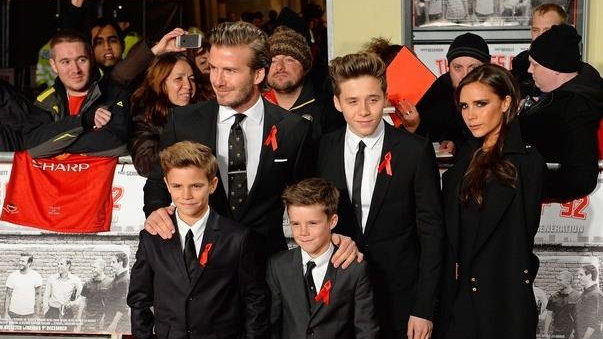 David Beckham z żoną i synami