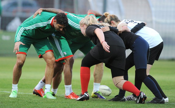 LEGIA WARSZAWA PIŁKARZE RUGBYSTKI TRENING