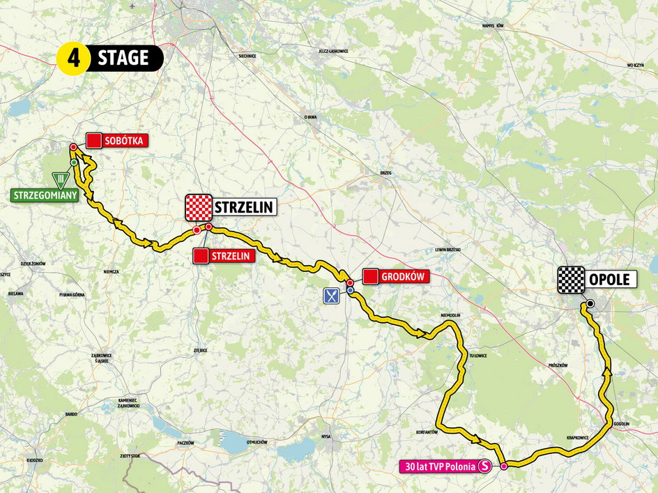 Mapa 4. etapu Tour de Pologne