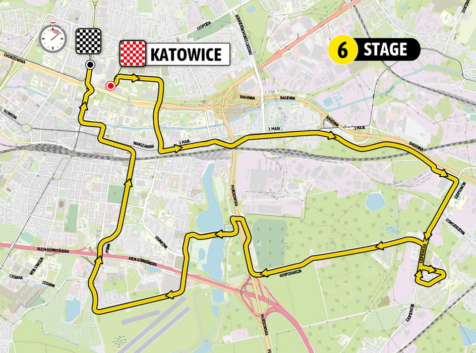 Mapa 6. etapu Tour de Pologne