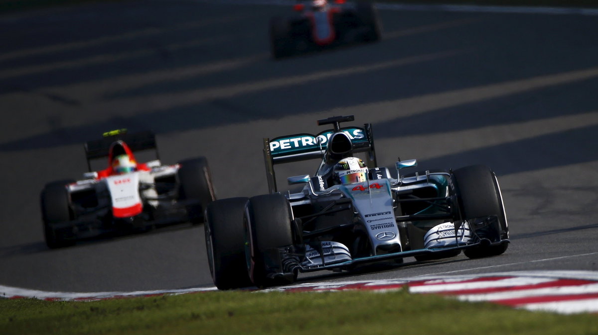 Mercedes Formula One driver Hamilton of Britain drives during the Chinese F1 Grand Prix at the Shanghai International Circuit