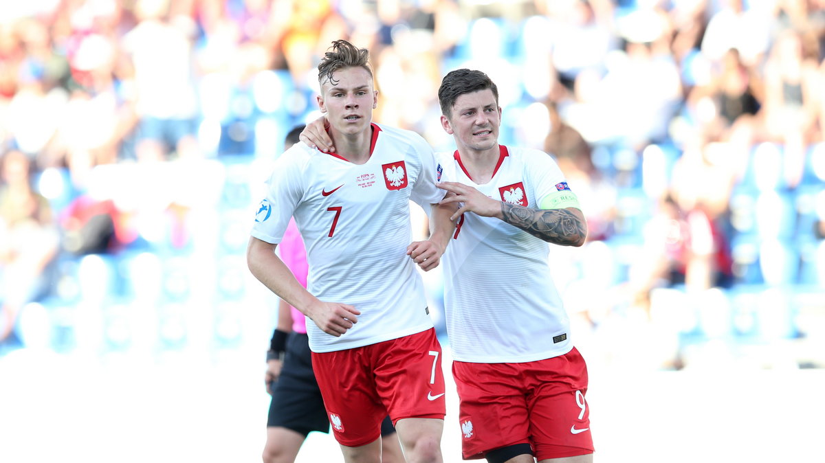 Szymon Żurkowski i Dawid Kownacki (Polska U-21)