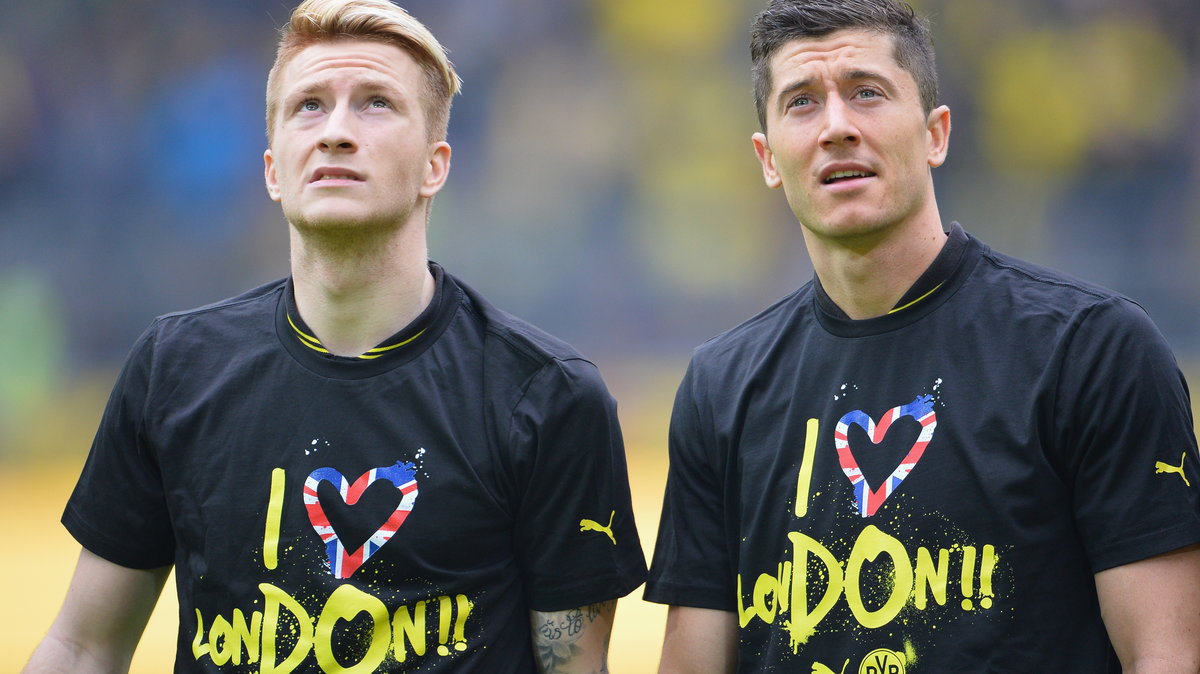 Marco Reus i Robert Lewandowski w barwach Borussii Dortmund