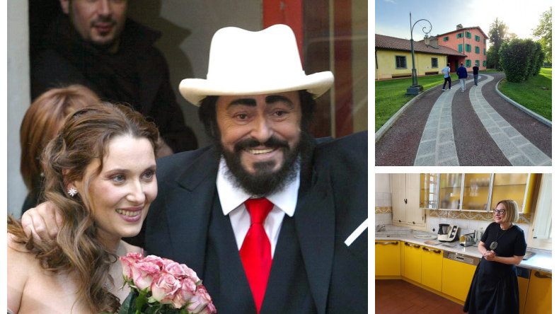 Luciano Pavarotti z żoną