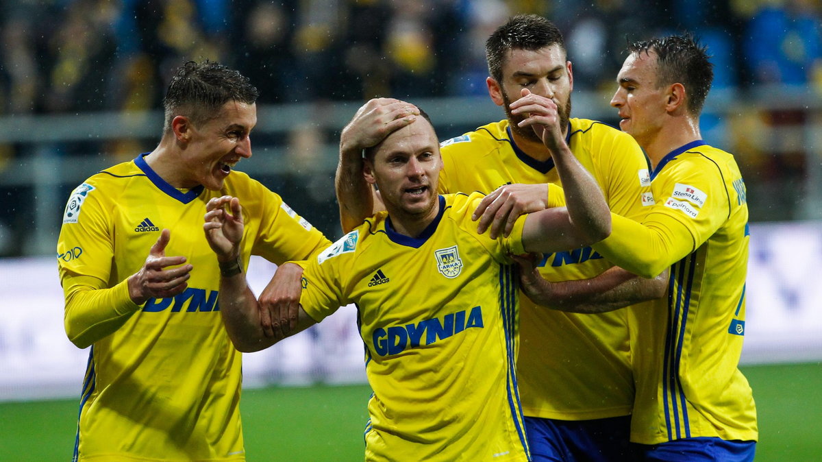 Pilka nozna. Ekstraklasa. Arka Gdynia - Jagiellonia Bialystok. 22.10.2017