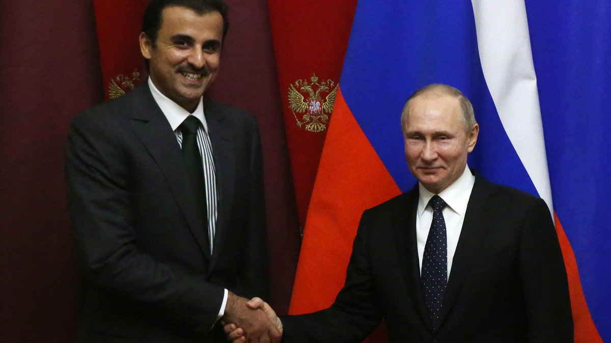 Szejk Hamad Al Thani z wizytą na Kremlu u Władimira Putina