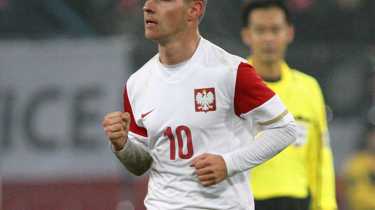 Ludovic Obraniak podczas meczu Polska - WKS