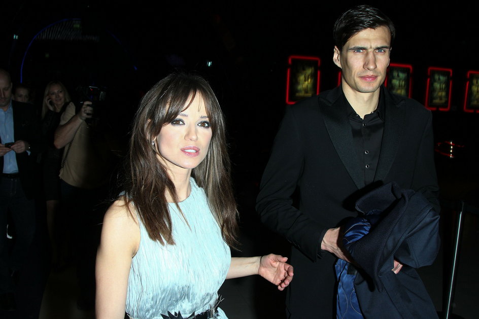 Anna Przybylska i Jarosław Bieniuk na premierze filmu "Sęp" w styczniu 2013 r.