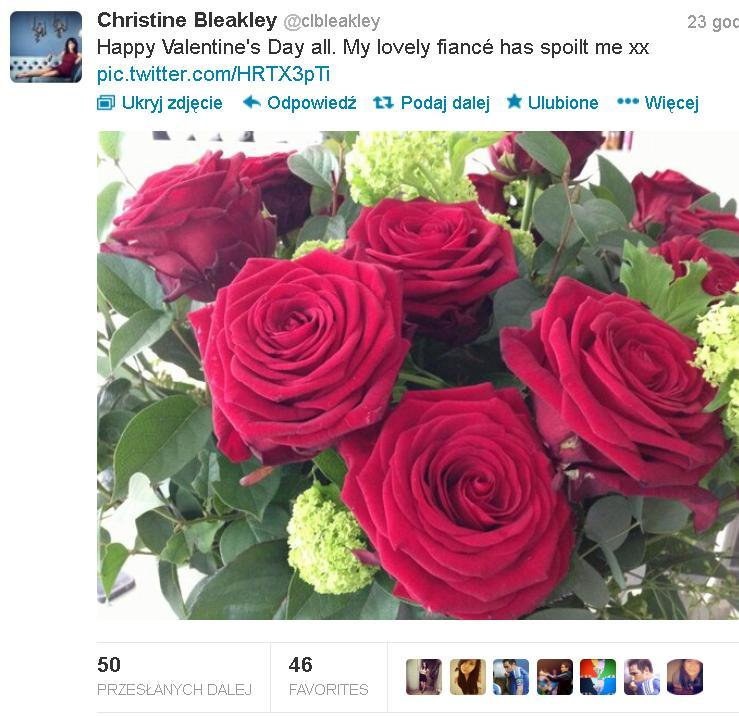 Bukiet Christine Bleakly/ fot. Screen/ Twitter Christine Bleakley