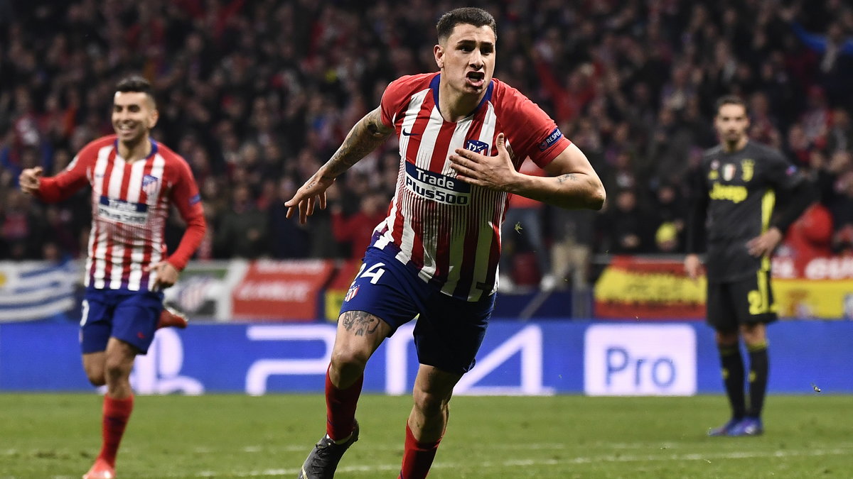 Jose Maria Gimenez świętuje gola dla Atletico w starciu z Juventusem