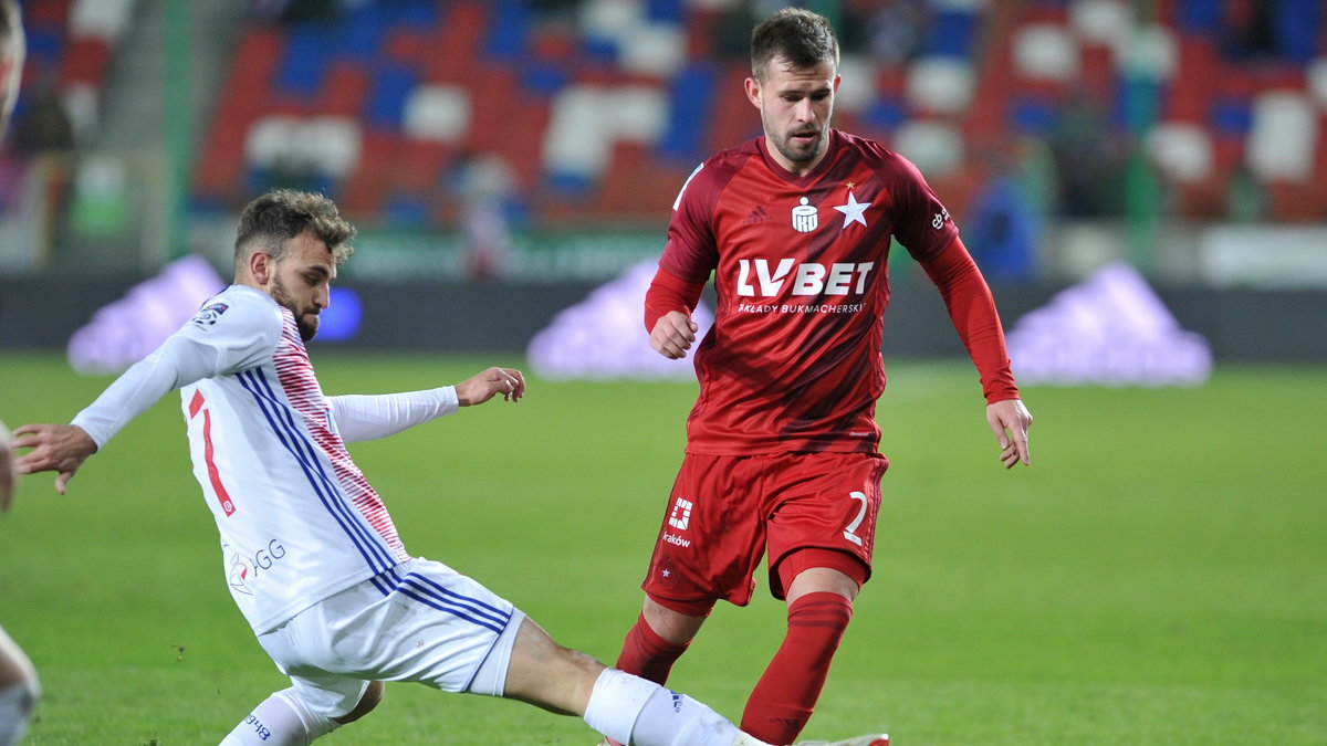 Giannis Mystakidis (Górnik Zabrze) i Rafał Pietrzak (Wisła Kraków)