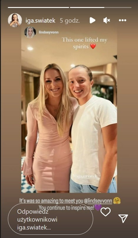 Iga Świątek i Lindsey Vonn