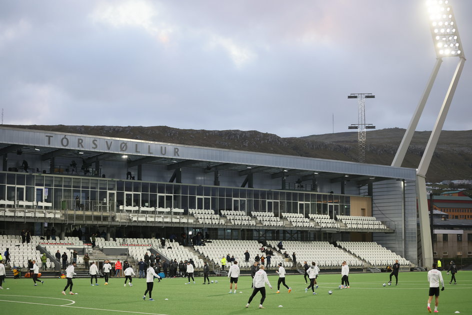 Trening na stadionie w farerskiej stolicy
