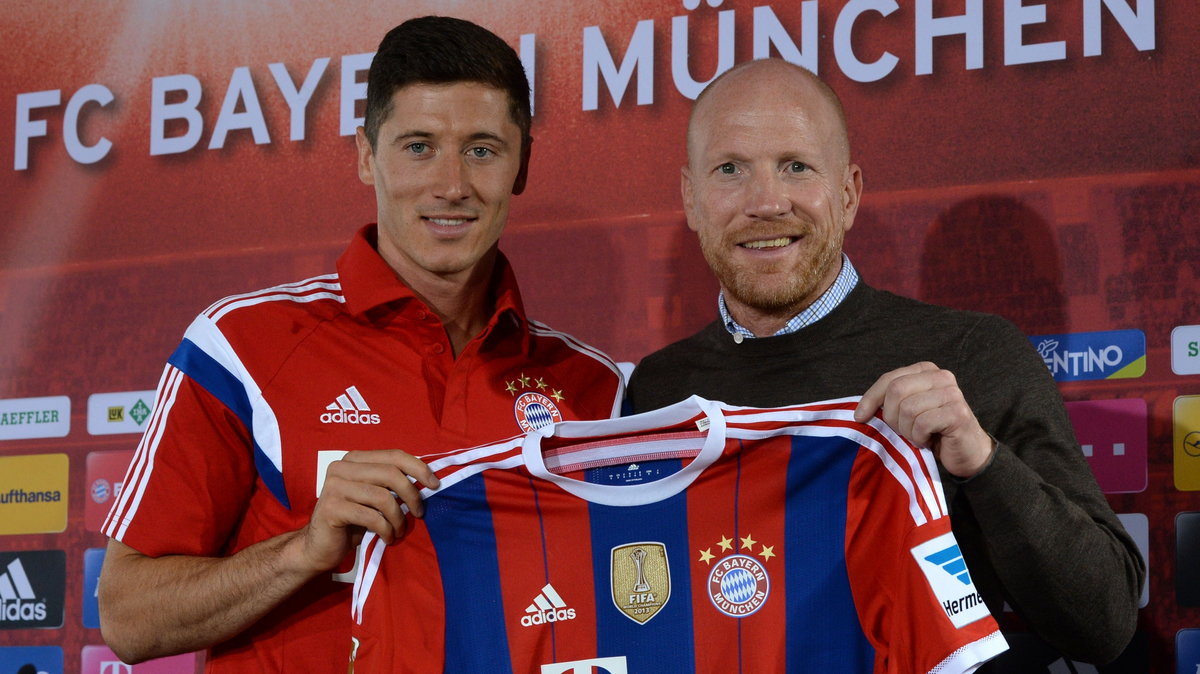 Matthias Sammer z Robertem Lewandowskim