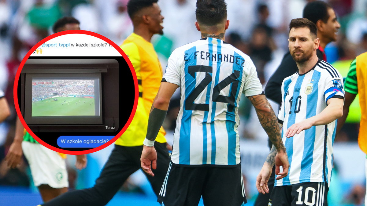 Uczniowie w szkole syna dziennikarza TVP oglądali mecz Argentyny na lekcji hiszpańskiego (screen: Twitter.com/parfjanowicz)