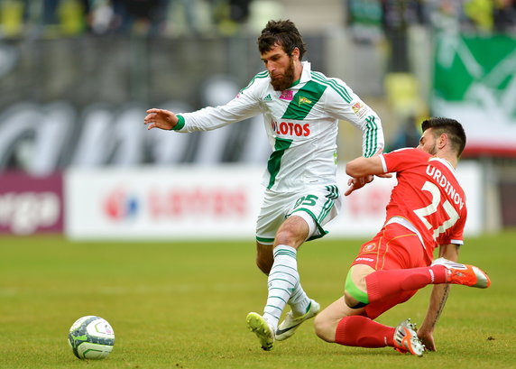 PIŁKA NOŻNA LIGA POLSKA LECHIA GDAŃSK WIDZEW ŁÓD? (Zaur Sadajew Yani Urdinov)