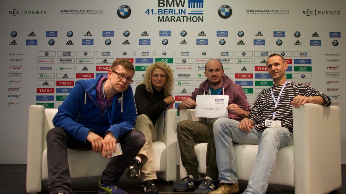 Team czasnabieganie.pl w miejscu w które zwykle zajmują największe gwiazdy BMW Berlin Marathon
