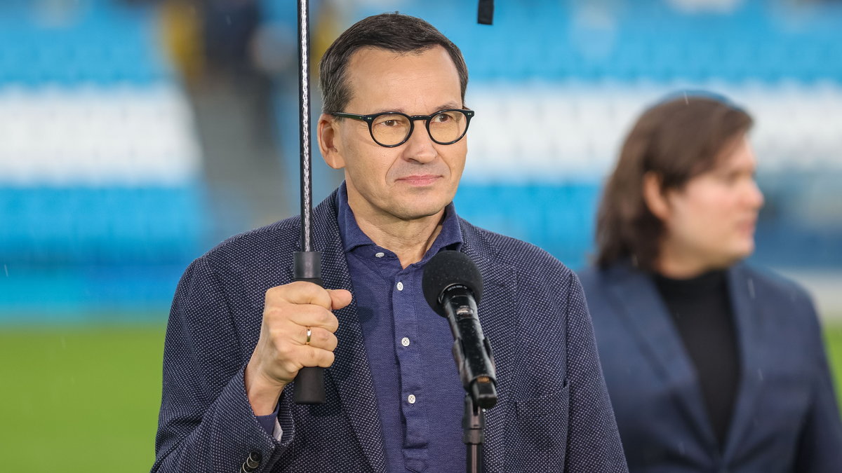 Mateusz Morawiecki na stadionie Ruchu Chorzów